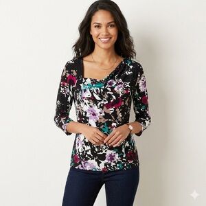 Elegant Floral Women's Blouse